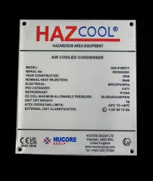 ce ukca compliance plate engraved industrial equipment certification