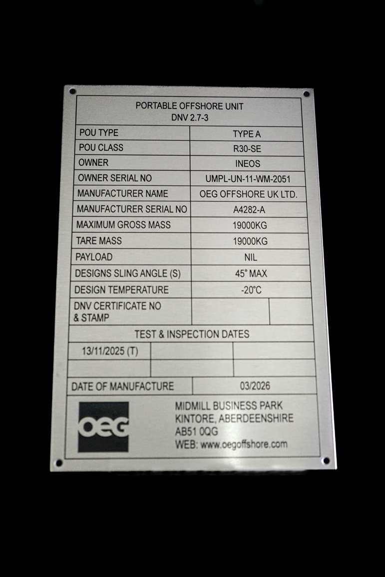 Equipment Identification Plates industrial identification plate example